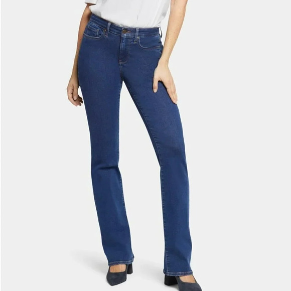 NYDJ Barbara Bootcut Denim Jeans Women 16 Blue Quinn Wash Lift Tuck Tech Stretch - Picture 1 of 14